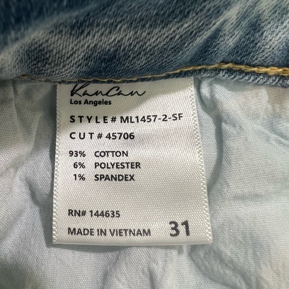 KanCan Light Stone Tapered Cut Off Cuffed Jeans Size 15/31 Style ML1457-2-SF - Picture 6 of 16